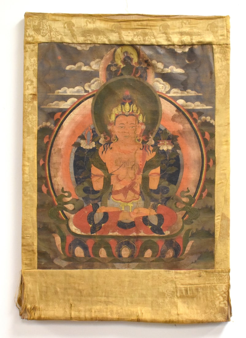 Tibetan Silk Painted Thangka, 18th C. (1 of 8)