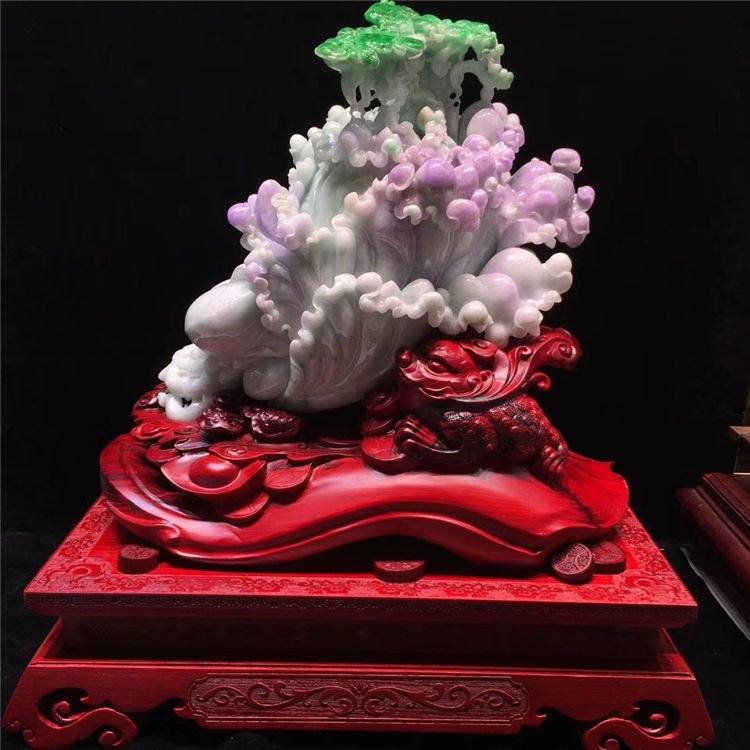 Large natural jadeite carving statue: All products are 100% natural and certified, untreated, hand-carved, including a true certificate of identification.