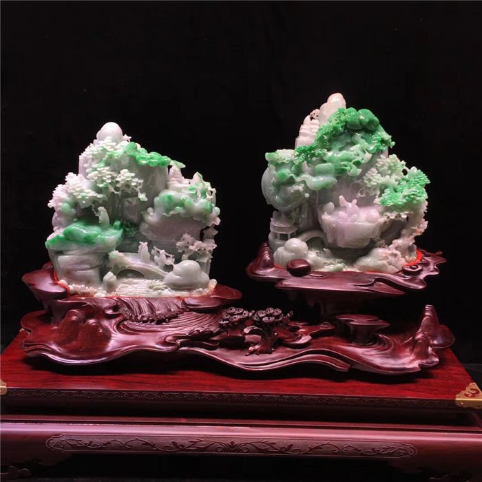 Large natural jadeite carving statue: All products are 100% natural and certified, untreated, hand-carved, including a true certificate of identification.