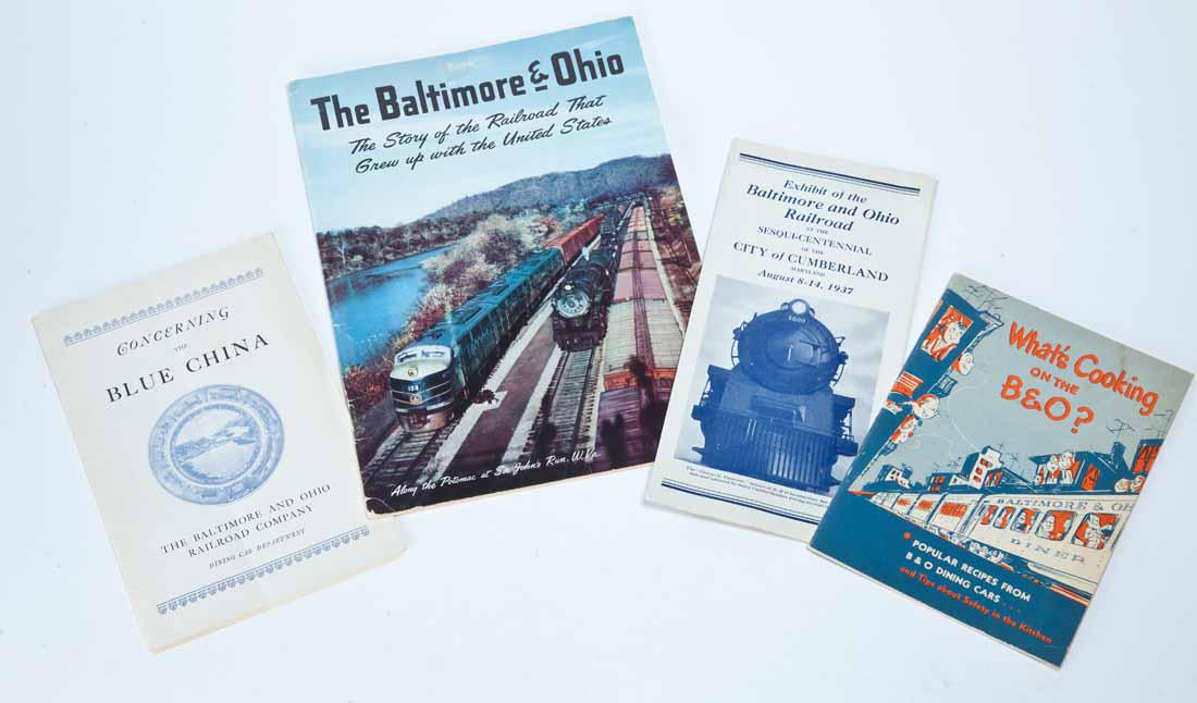 COLLECTION OF B&O EPHEMERA: All booklets/pamphlets, including "Concerning the Blue Chinaâ€¦", "What's Cooking on the B&O?", "Exhibit of the Baltimore and Ohio Railroadâ€¦" (1937), and "The Baltimore & Ohioâ€¦"