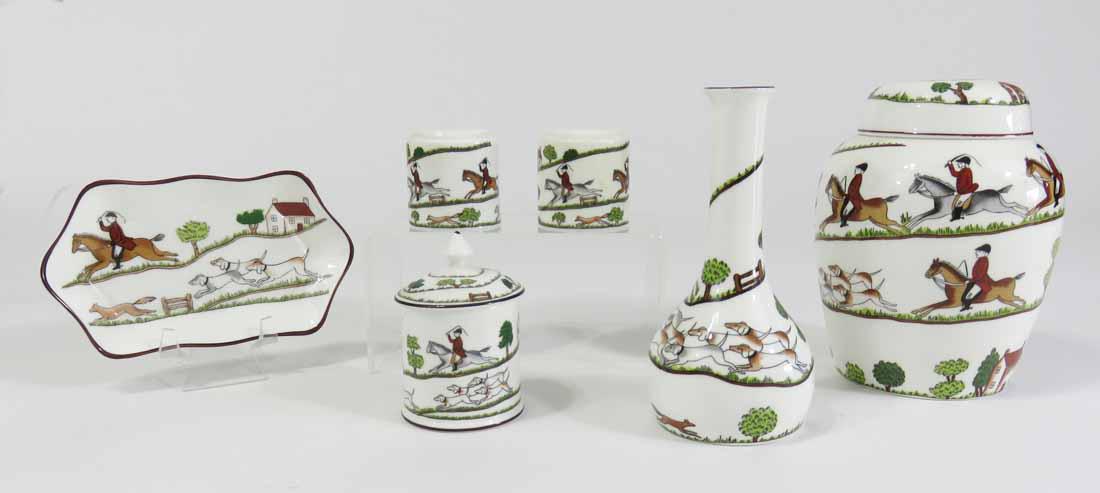 SIX PIECES OF HUNTING SCENE CHINA (1 of 4)
