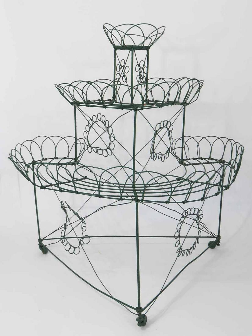 VICTORIAN WIRE PLANT STAND (1 of 2)
