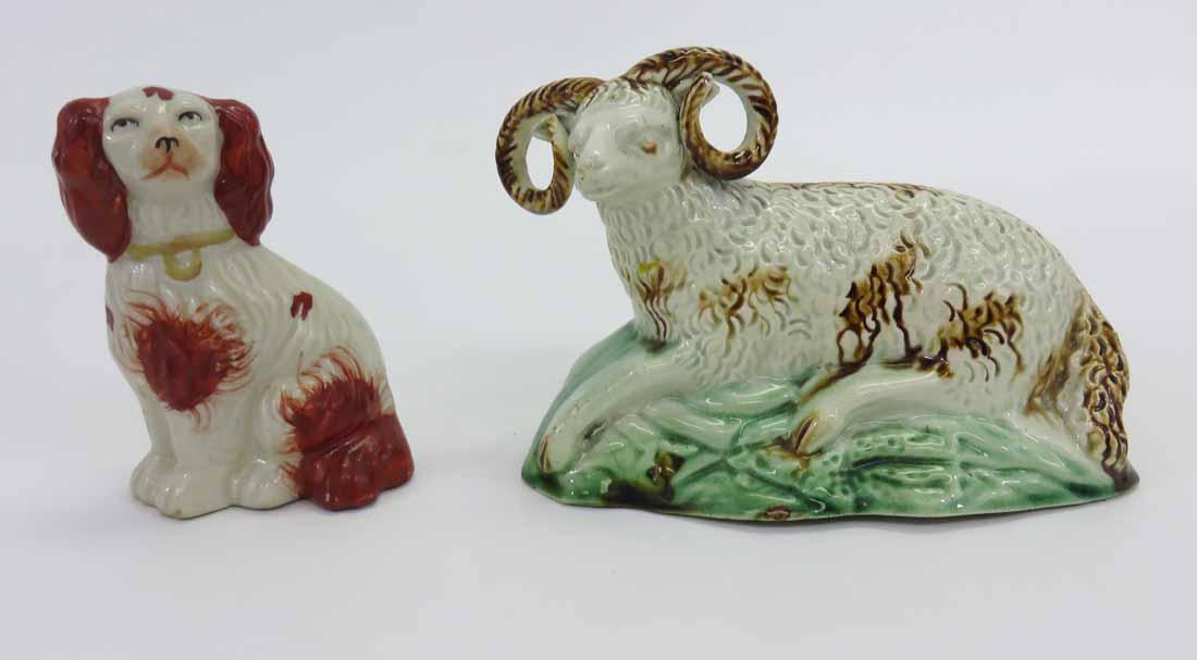 STAFFORDSHIRE SPANIEL AND RAM (1 of 3)
