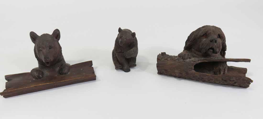 THREE CARVED INKWELLS (1 of 5)