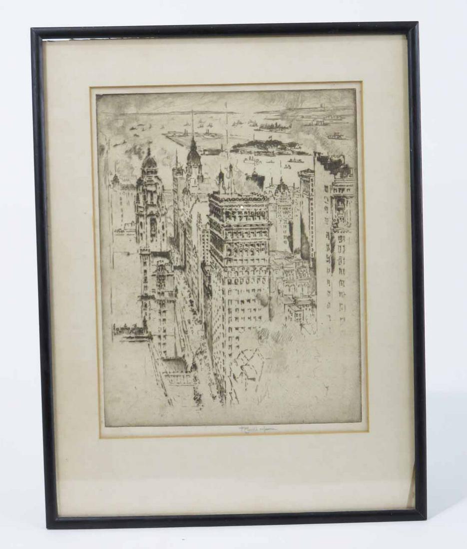 "GOLDEN CORNICE NO. 2" BY JOSEPH PENNELL (1857-1926) (1 of 4)