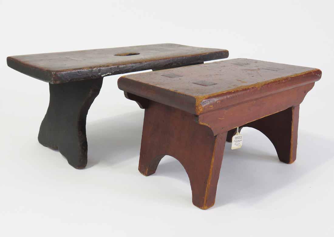 TWO EARLY FOOTSTOOLS (1 of 3)