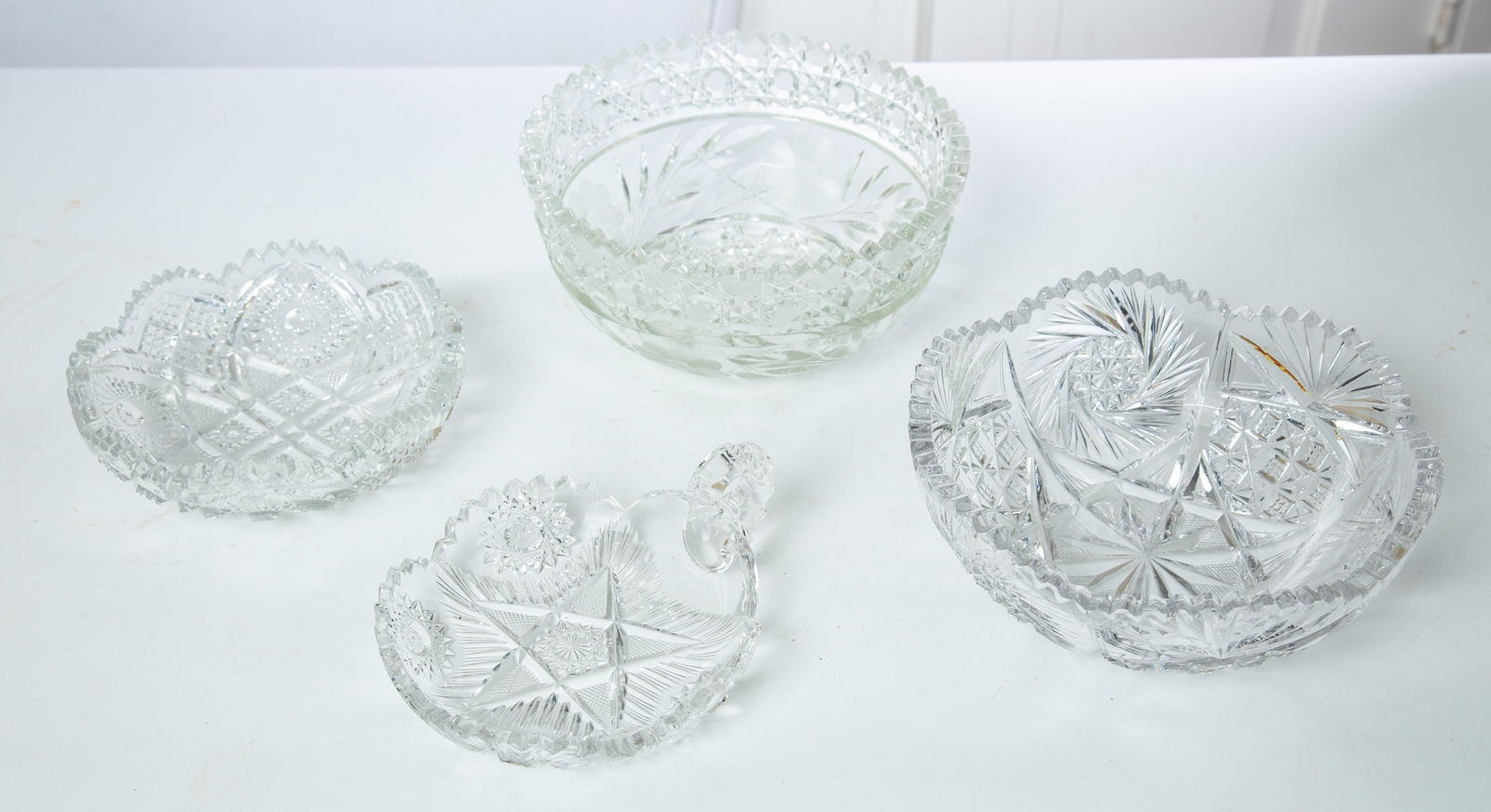 FOUR CUT GLASS BOWLS (1 of 5)