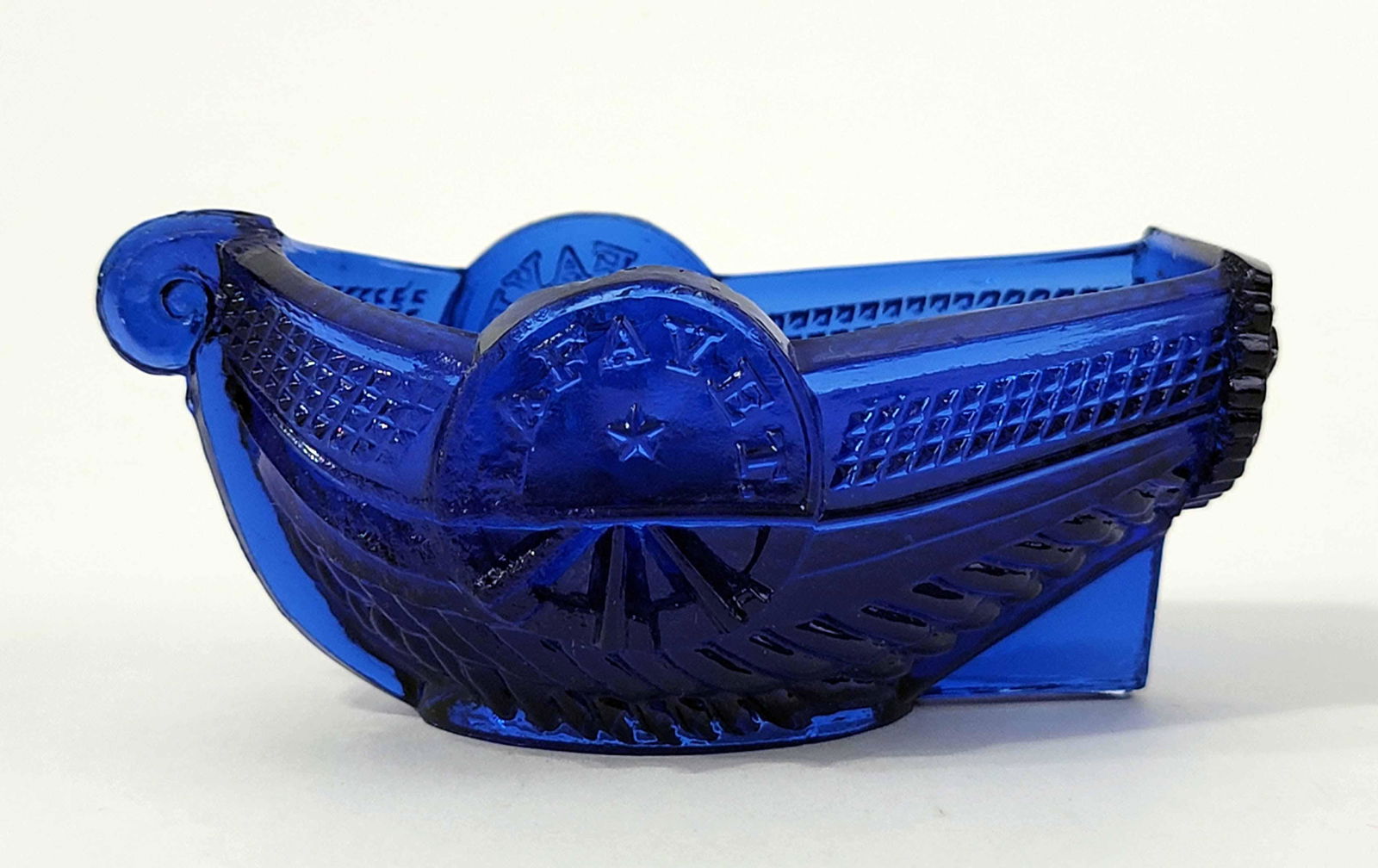 "LAFAYET" STEAMBOAT PRESSED GLASS SALT (1 of 4)