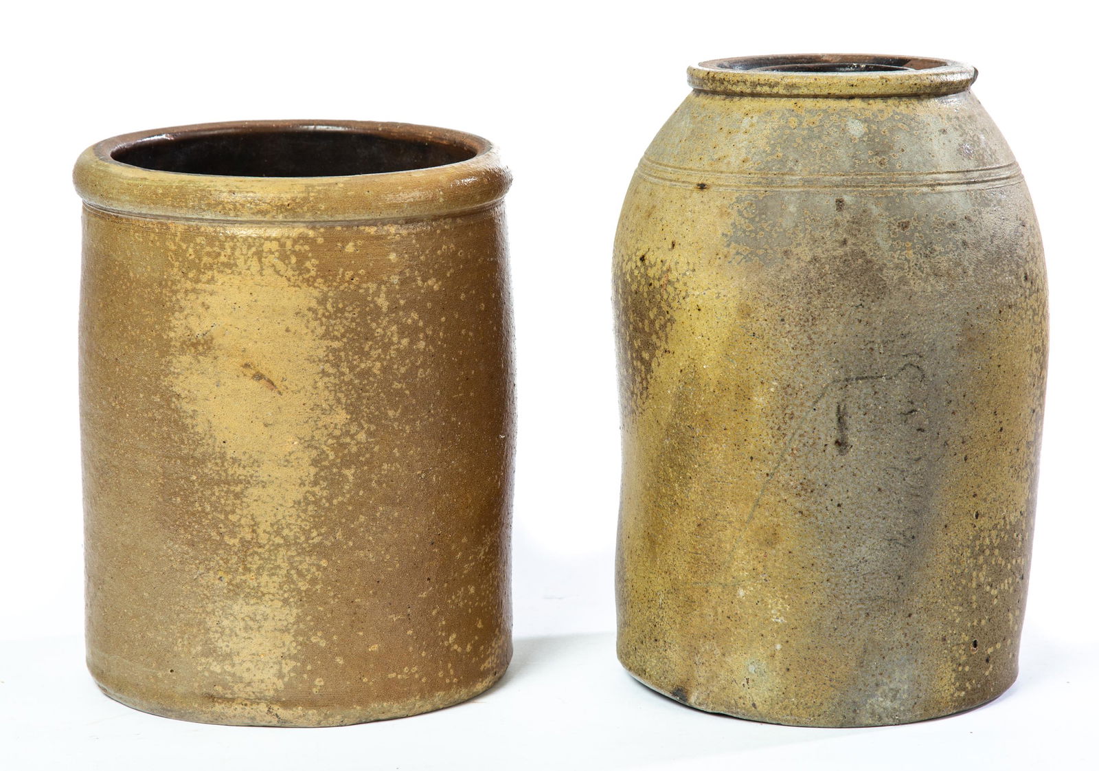 TWO STONEWARE JARS (1 of 4)