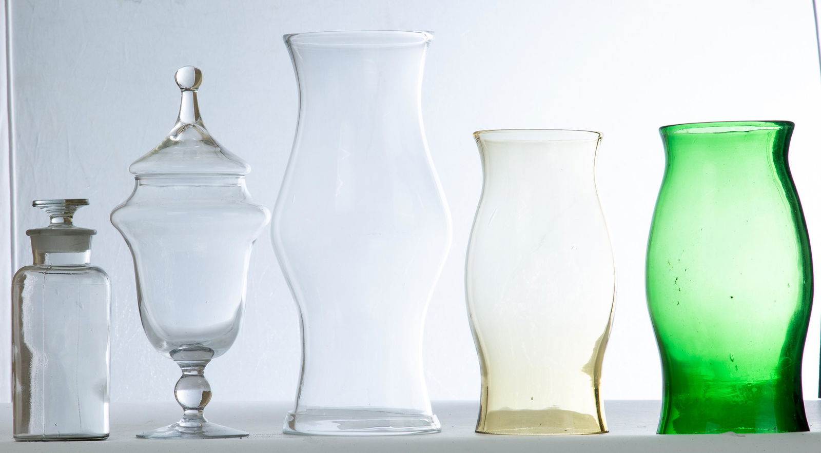 FIVE LARGE PIECES OF GLASS (1 of 3)