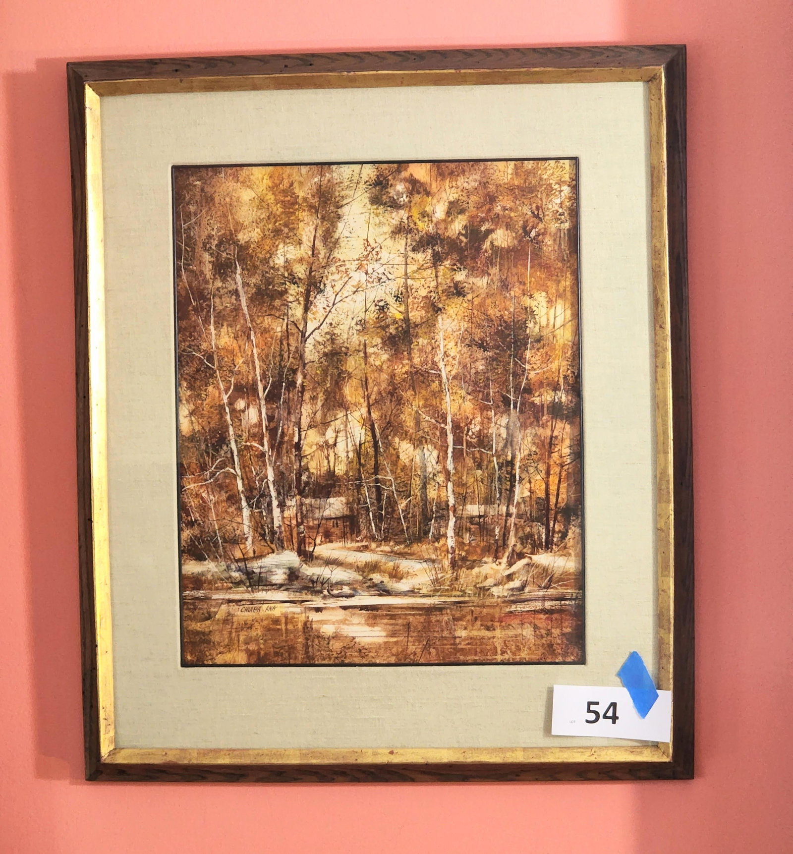 WOODLAND SCENE BY ALAN ROBERT CHIARA (OHIO, B. 1936): Cleveland, OH, 20th century, watercolor and gouache. Woodland scene with birches. Framed, 20" high, 16" wide.