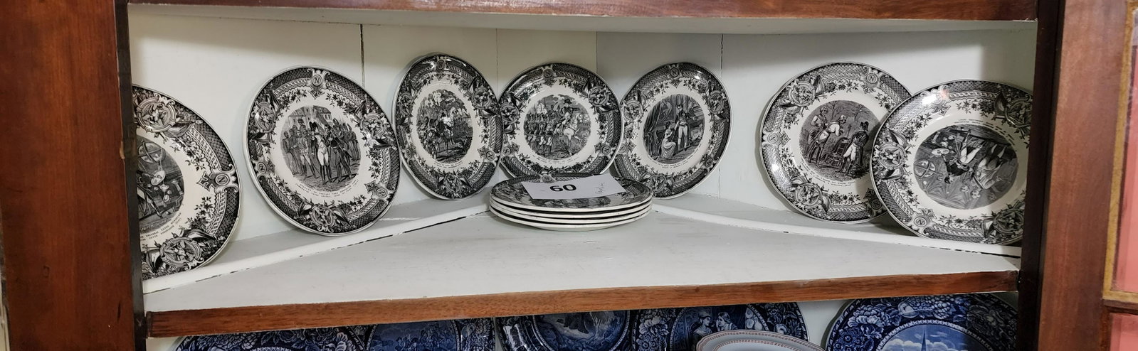 SET OF 11 NAPOLEON CAMPAIGN PLATES: Belgian, mid-late 19th century. Black transferware by Boch FrÃ¨res . 7.5" diameter.