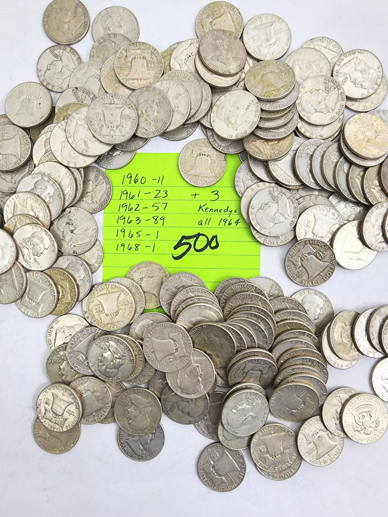LARGE LOT OF FRANKLIN HALF DOLLARS (1 of 1)