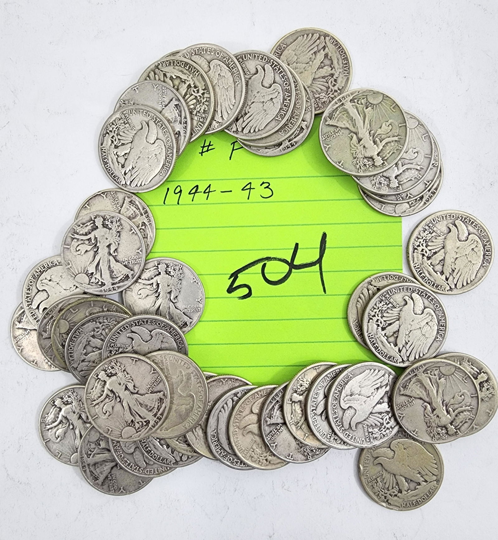 LOT OF (43) 1944 WALKING LIBERTY HALF DOLLARS (1 of 1)