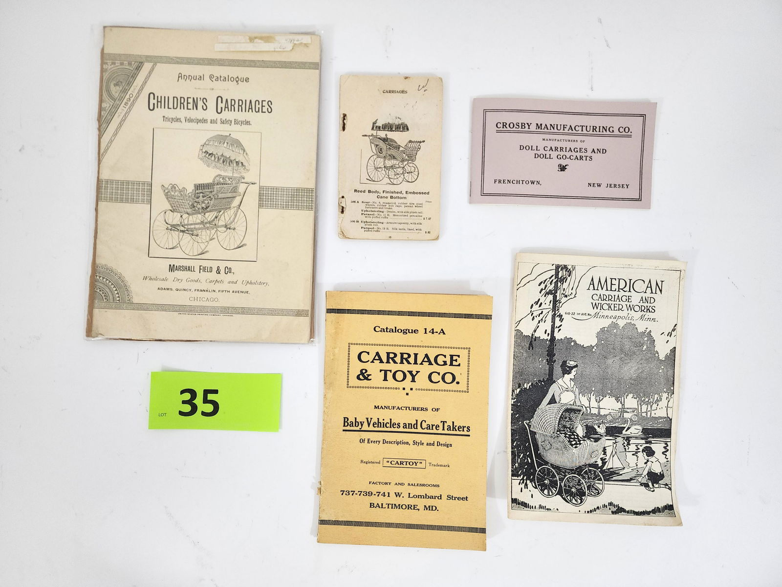 GROUP OF FIVE CARRIAGE CATALOGS (1 of 1)