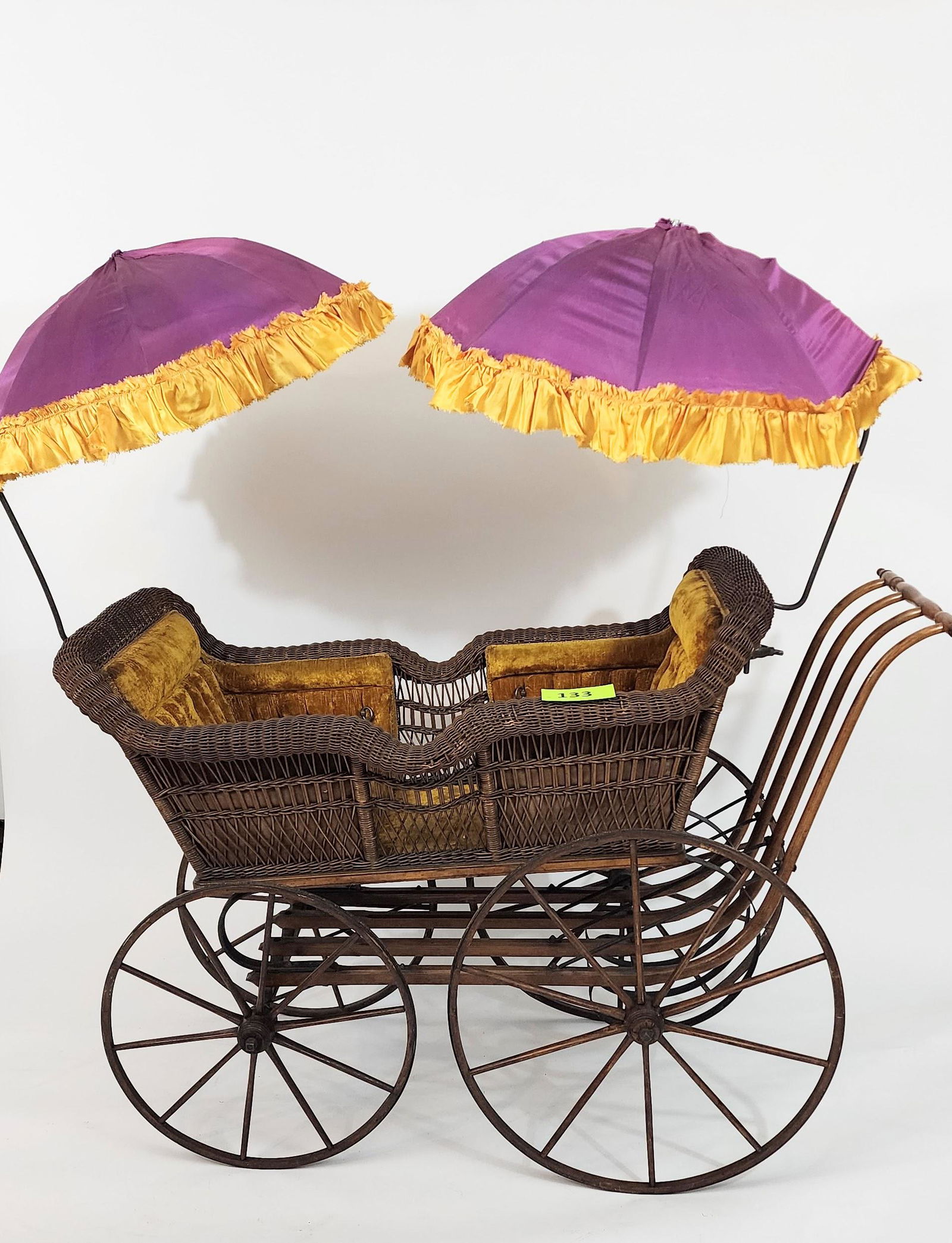 HEYWOOD TWIN BABY CARRIAGE (1 of 9)