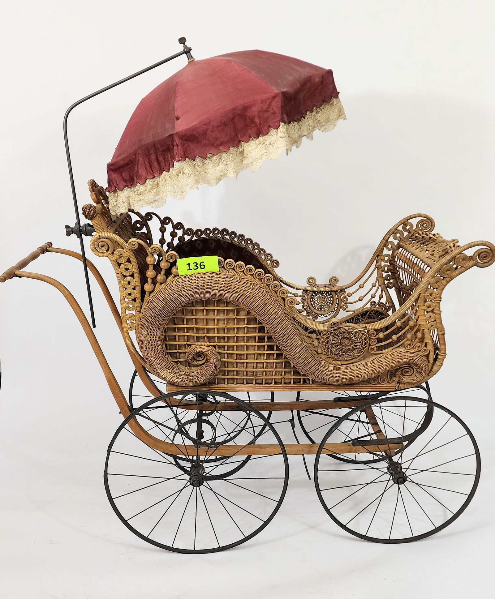 EARLY WAKEFIELD WICKER CARRIAGE (1 of 10)