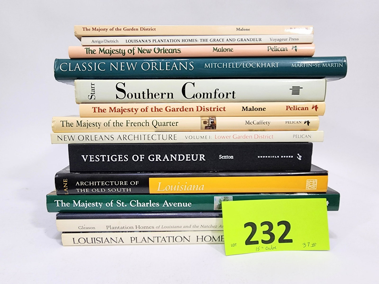 GROUP OF BOOKS ON NEW ORLEANS & LOUISIANA ARCHITECTURE & HISTORY: Malone, The Majesty of the Garden District; Arrigo and Dietrich, Louisiana's Plantation Homes: The Grace and Grandeur; Malone, The Majesty of New Orleans; Mitchell and Lockhart, Classic New Orleans; S