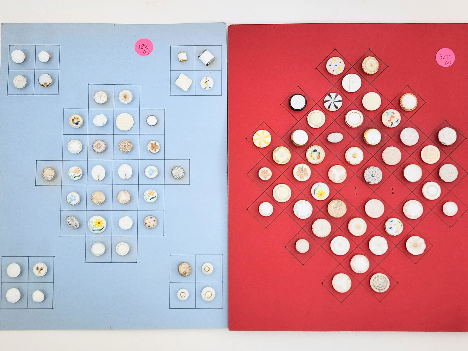 TWO CARDS OF MILK GLASS BUTTONS (1 of 3)