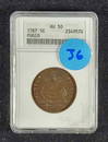 1787 FUGIO CENT AU50 ANACS