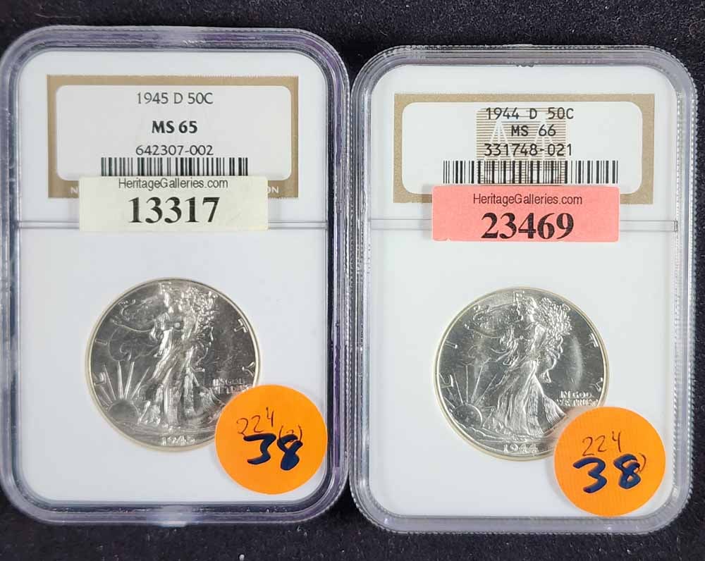 THREE SILVER WALKING LIBERTY HALF DOLLARS (1 of 2)