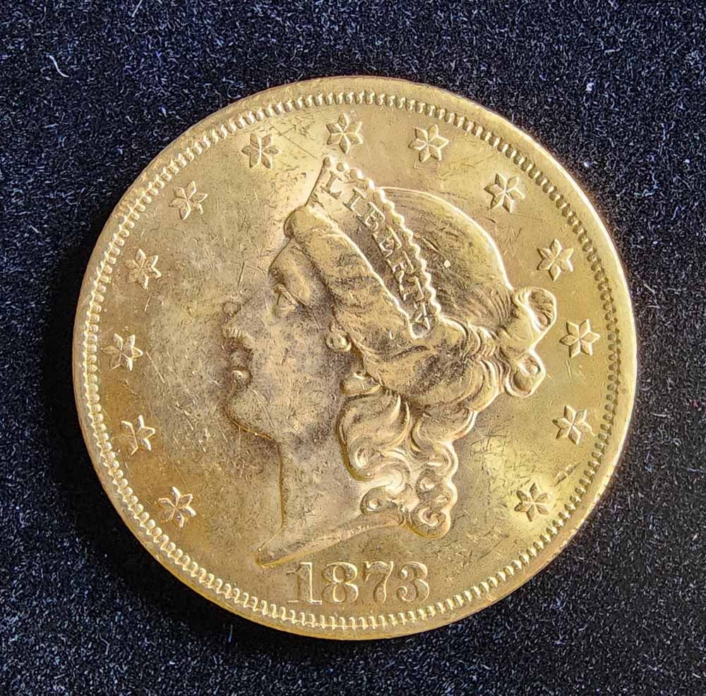 1873 $20 DOUBLE EAGLE CORONET GOLD COIN (1 of 2)