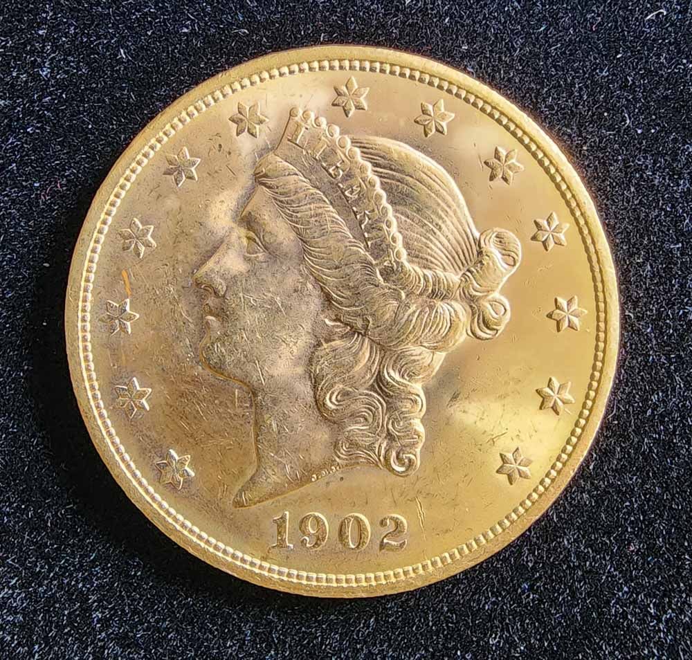 1902-S $20 DOUBLE EAGLE CORONET GOLD COIN (1 of 2)