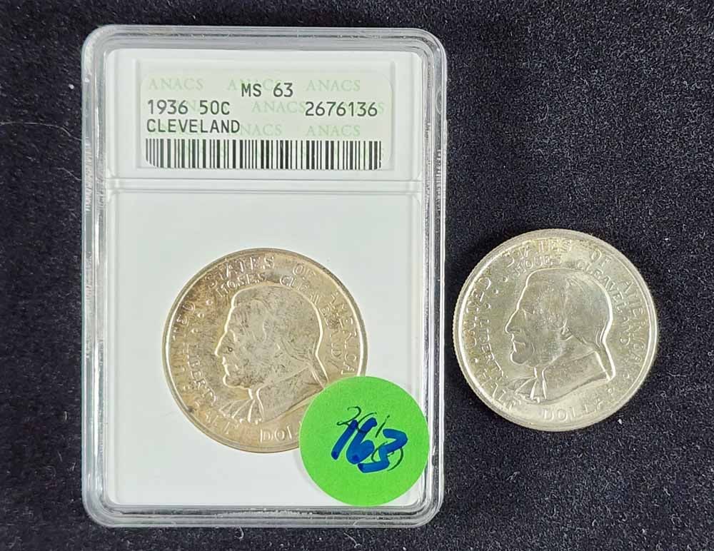 TWO 1936 CLEVELAND COMMEMORATIVE HALF DOLLARS (1 of 4)