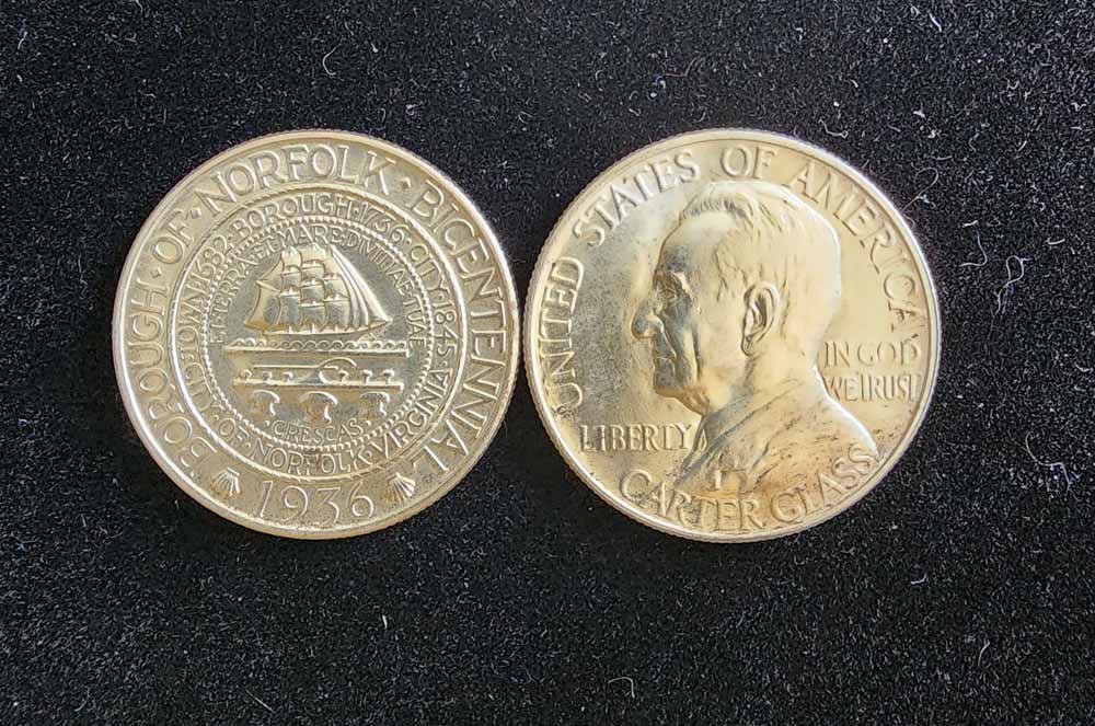 TWO 1936 COMMEMORATIVE HALF DOLLARS (1 of 2)