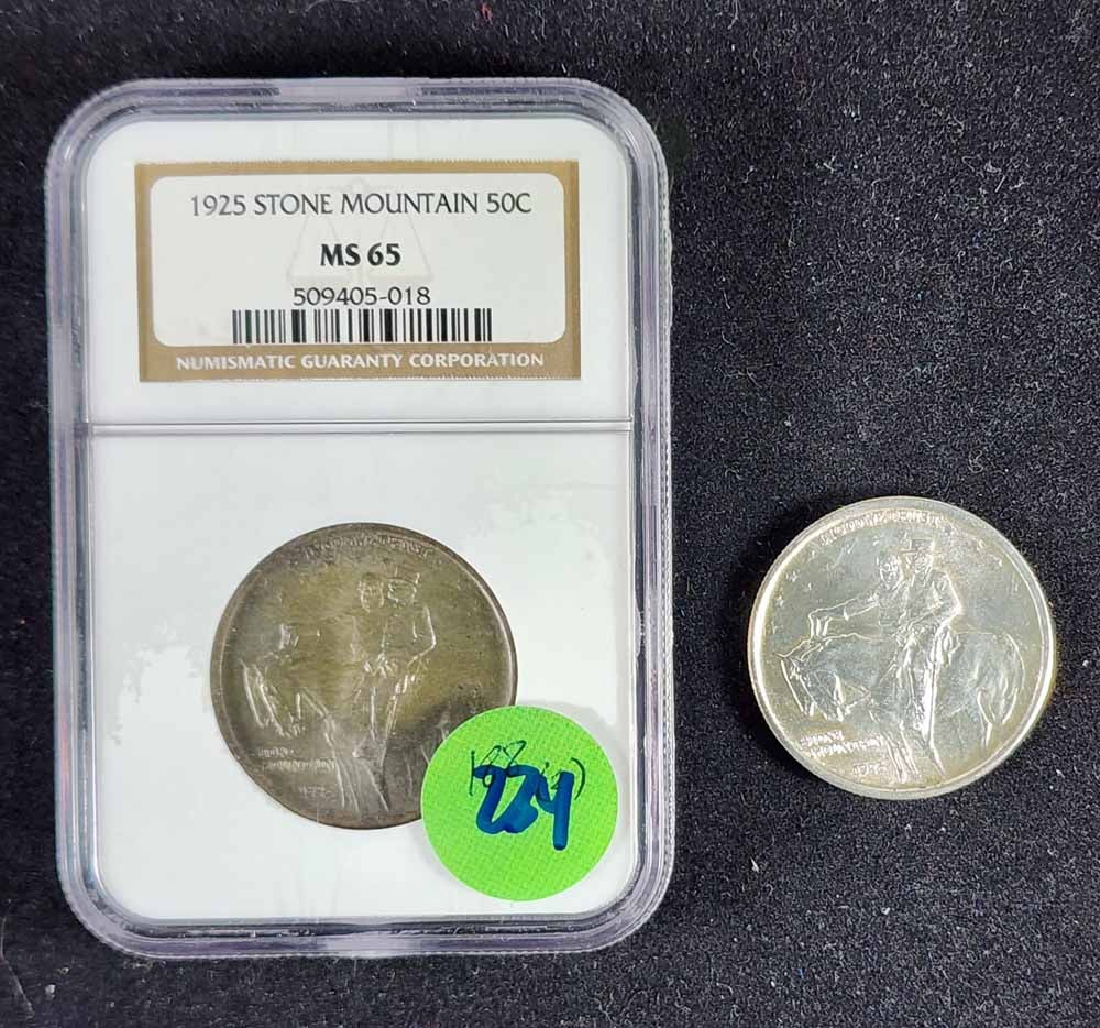 TWO 1925 STONE MOUNTAIN COMMEMORATIVE HALF DOLLARS (1 of 4)