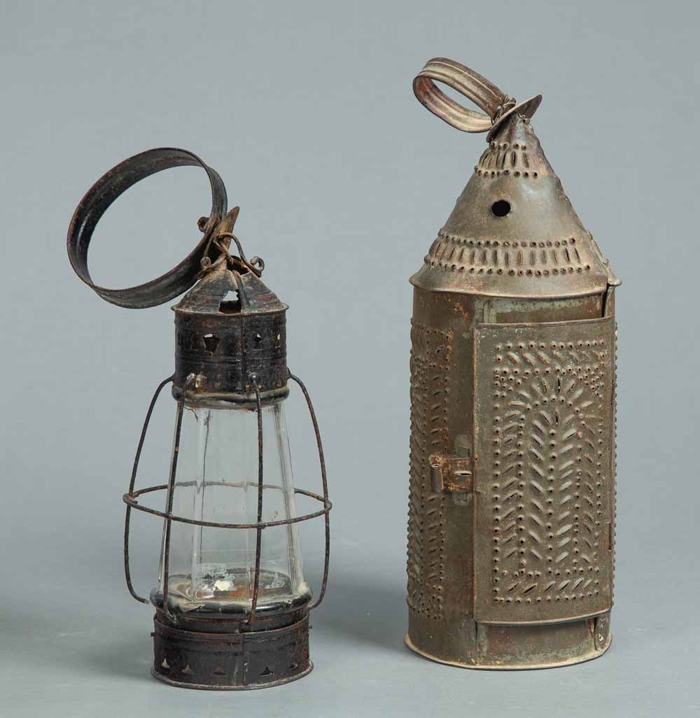 TWO TIN LANTERNS (1 of 3)