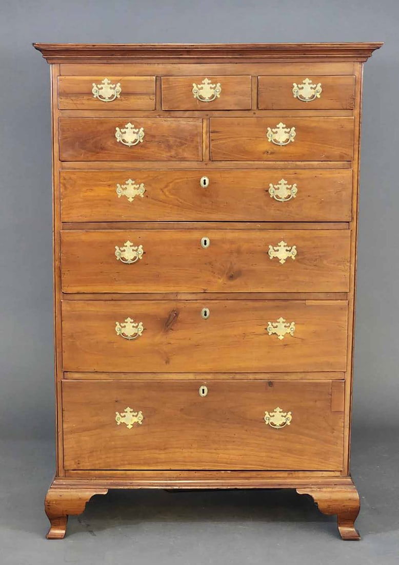 CHIPPENDALE TALL CHEST OF DRAWERS (1 of 5)