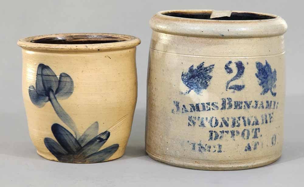 TWO STONEWARE CROCKS (1 of 5)