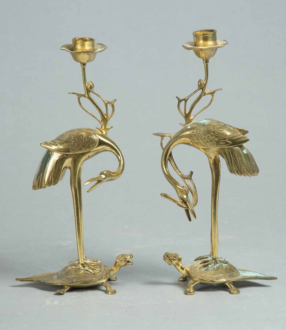 PAIR OF BRASS FIGURAL CANDLESTICKS (1 of 4)