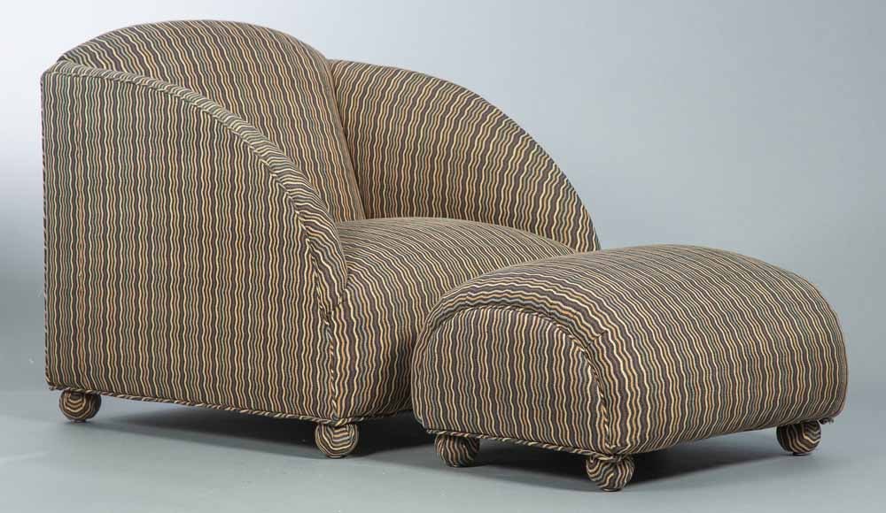 RETRO CLUB CHAIR AND MATCHING OTTOMAN (1 of 3)