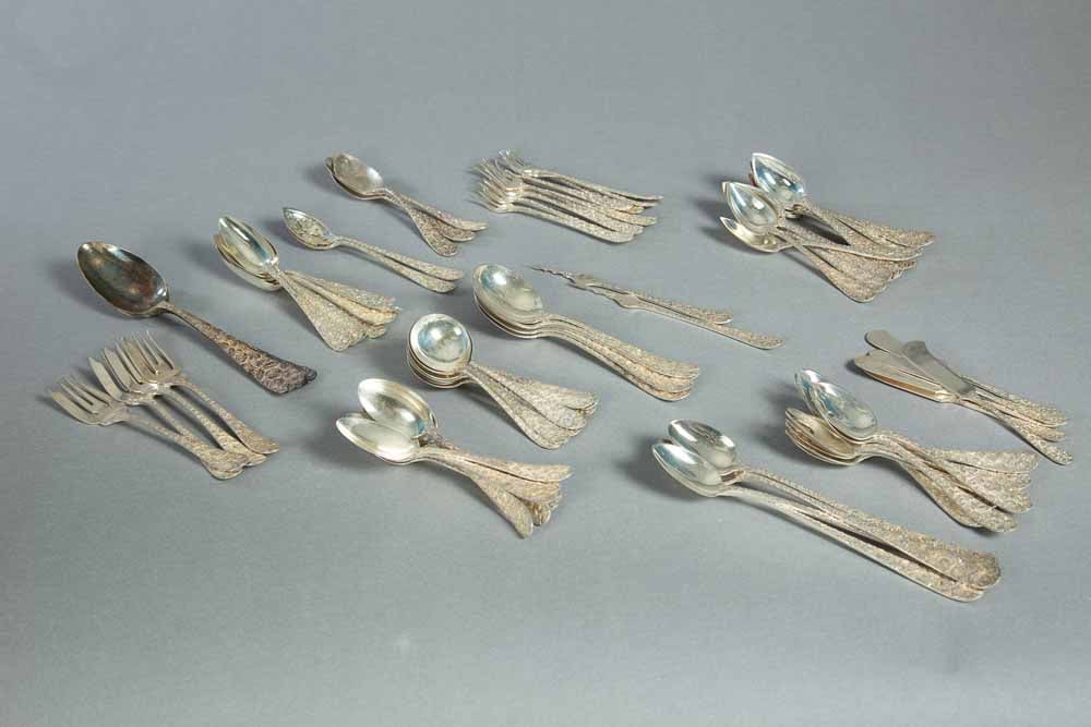 PARTIAL SET OF SCHOFIELD BALTIMORE ROSE STERLING FLATWARE (1 of 5)