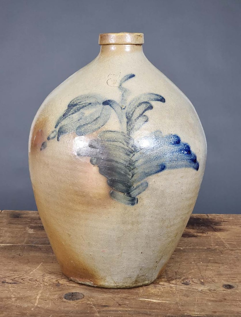 DECORATED STONEWARE JUG (1 of 4)