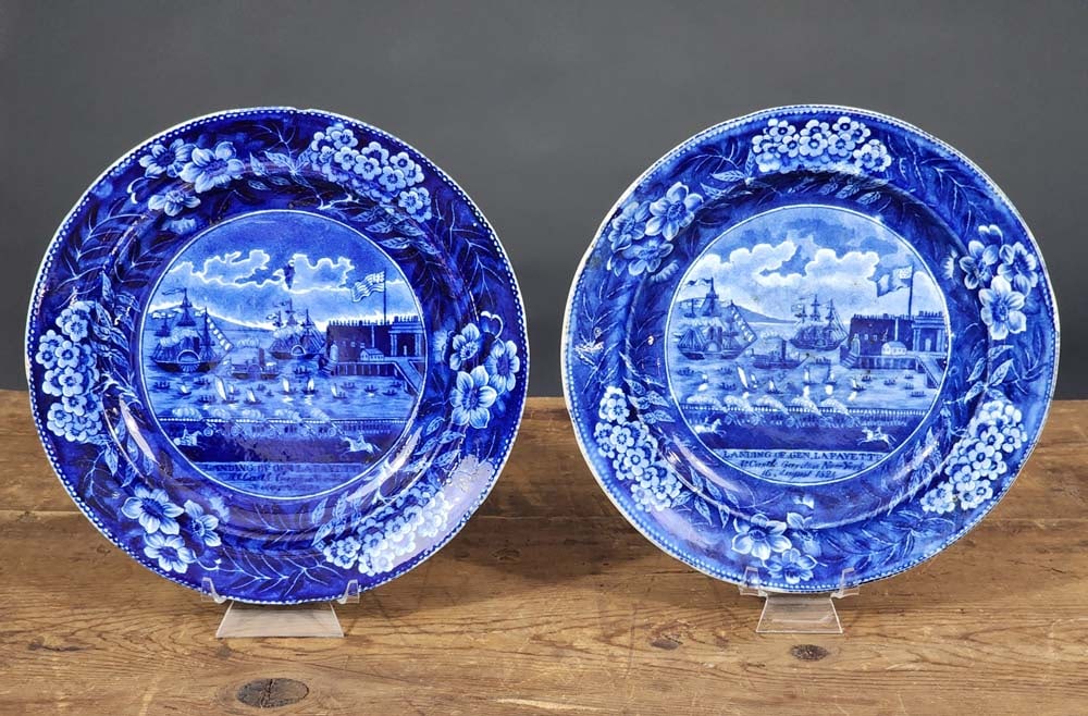 TWO "LAFAYETTE" STAFFORDSHIRE PLATES (1 of 6)
