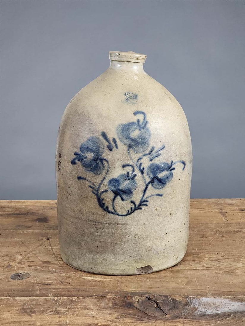 DECORATED STONEWARE JUG (1 of 5)