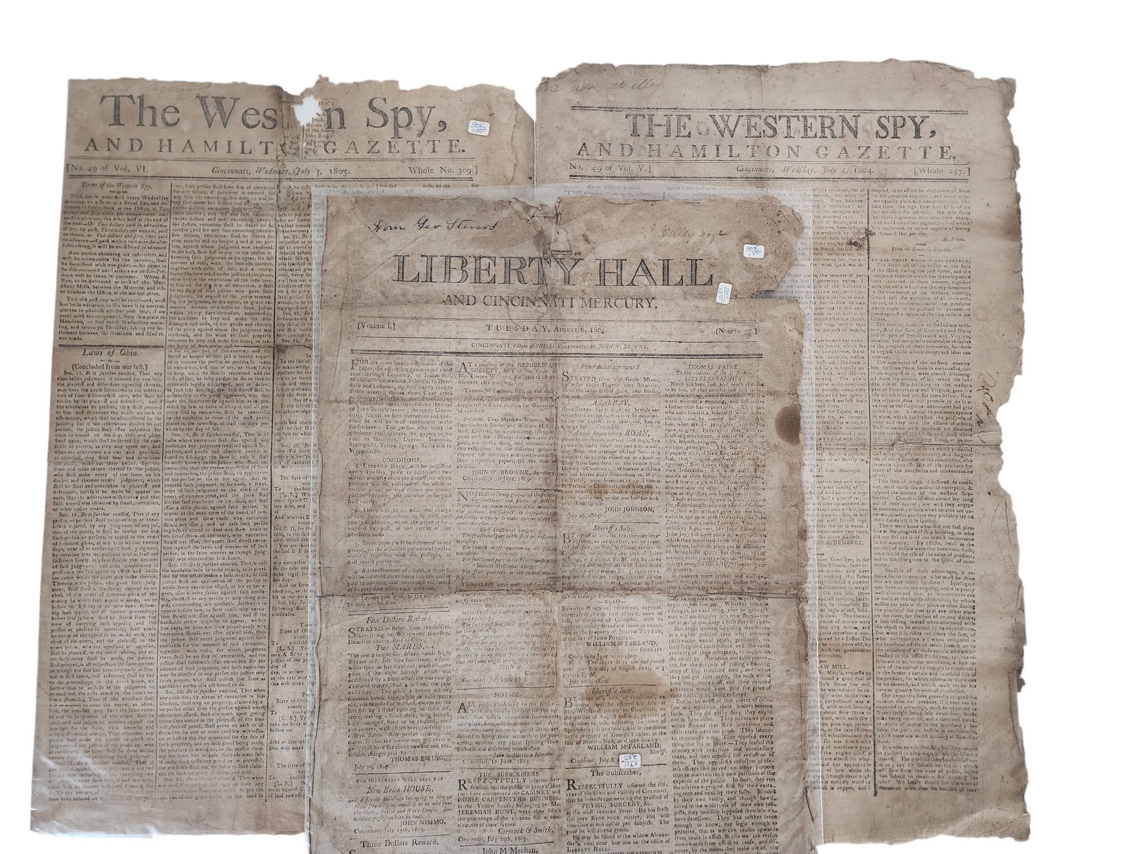 GOOD COLLECTION OF EARLY PAPER, INCLUDING OHIO (1 of 11)