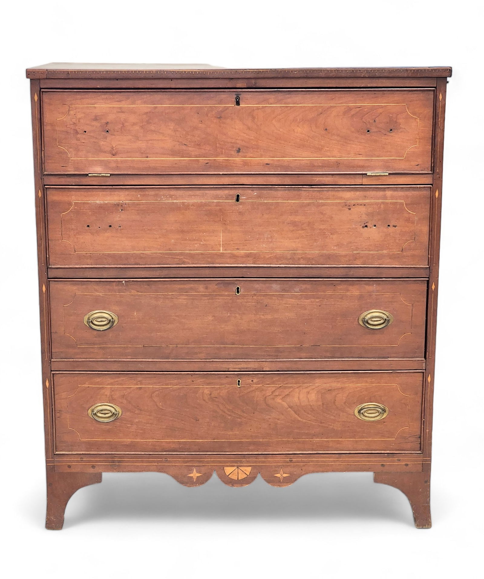 WESTERN PENNSYLVANIA INLAID CHEST OF DRAWERS (1 of 9)
