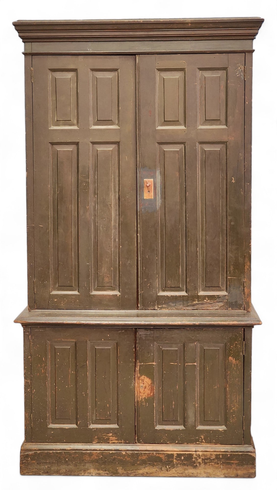 PAINTED OHIO STEP-BACK CUPBOARD (1 of 10)