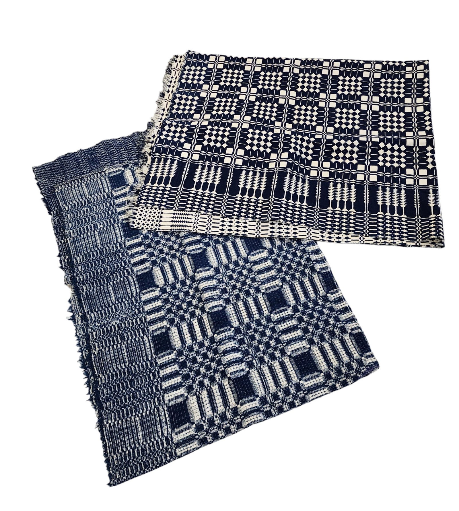 TWO OVERSHOT COVERLETS (1 of 6)