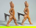 PAIR OF HESSIAN ANDIRONS