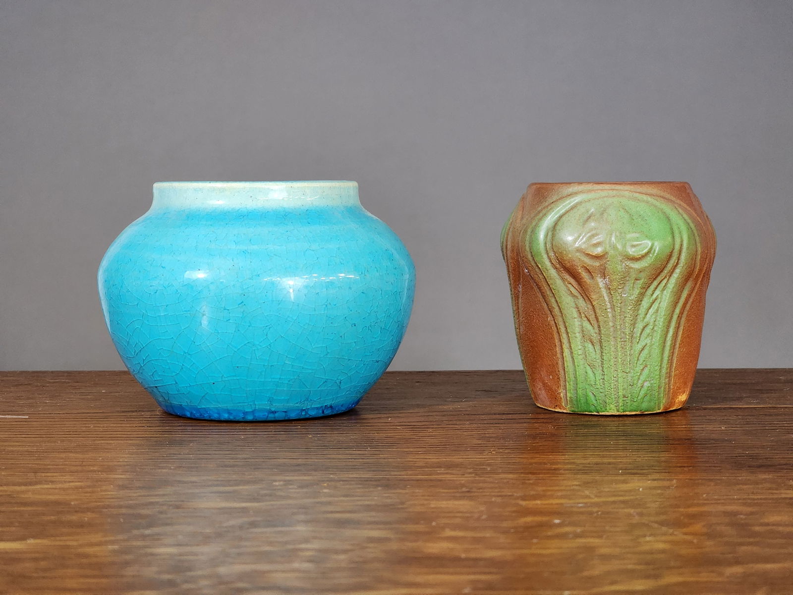 TWO ART POTTERY VASES (1 of 4)