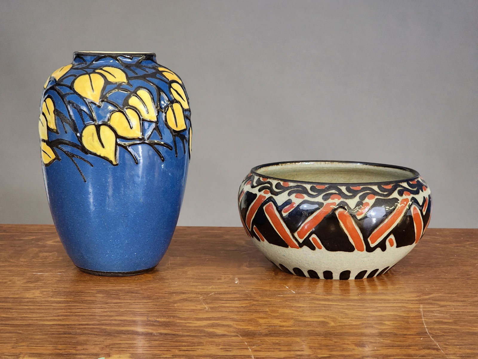 ARTS AND CRAFTS VASE AND BOWL (1 of 5)
