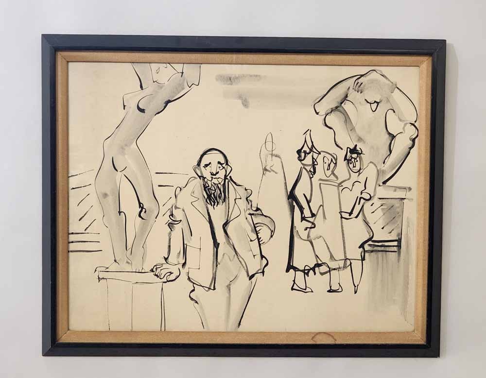 PORTRAIT OF ARTIST IVAN MESTROVIC AMONG HIS WORKS IN A MUSEUM (1 of 3)