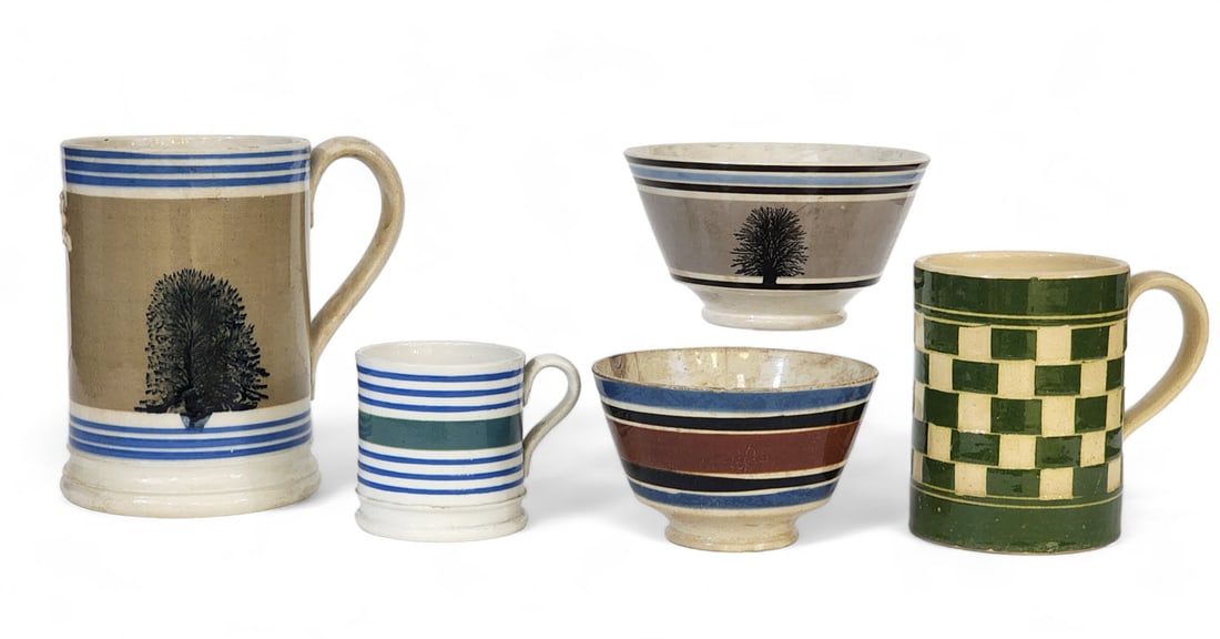 FIVE PIECES OF MOCHA OR DIPPED WARES (1 of 7)