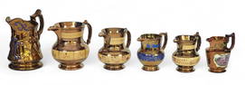 COLLECTION OF COPPER LUSTER PITCHERS