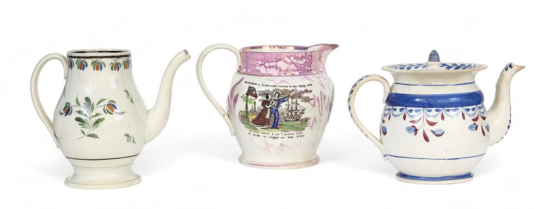 THREE PIECES OF ENGLISH PEARLWARE (1 of 9)